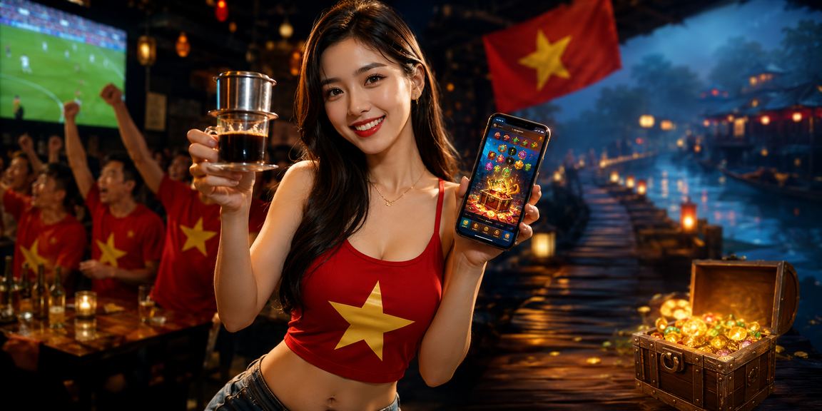 Cảnh quan Việt Nam với người chơi truy cập nền tảng cá cược trực tuyến trên điện thoại